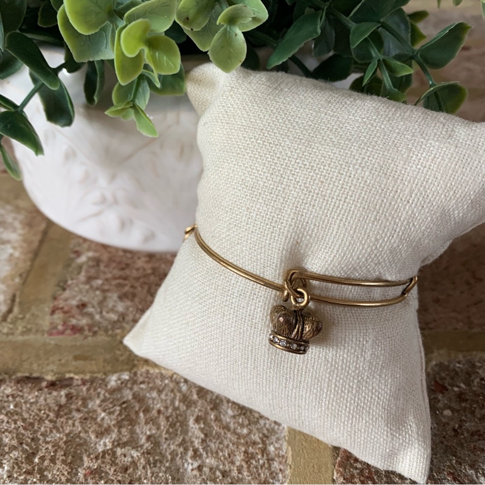 Alex and Ani | Gold Crown Adjustable Charm Bracelet